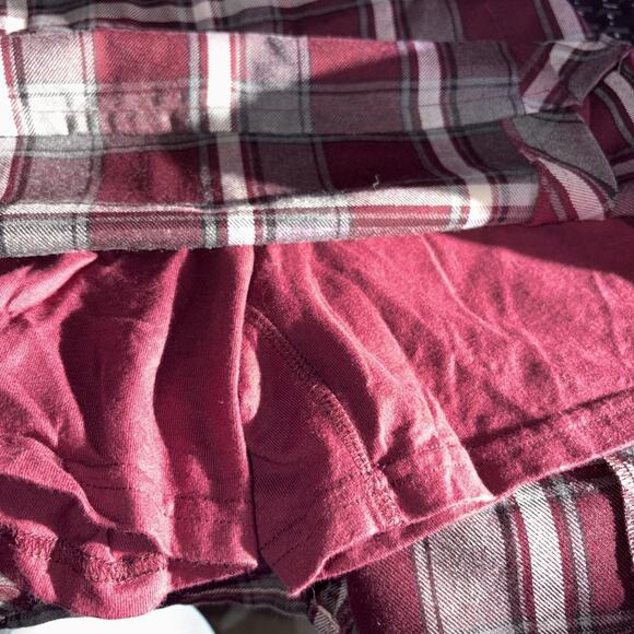 Lands End School Uniform Juniors 3 Side Pleat Skort Above Knee Burgundy Plaid - Picture 4 of 8